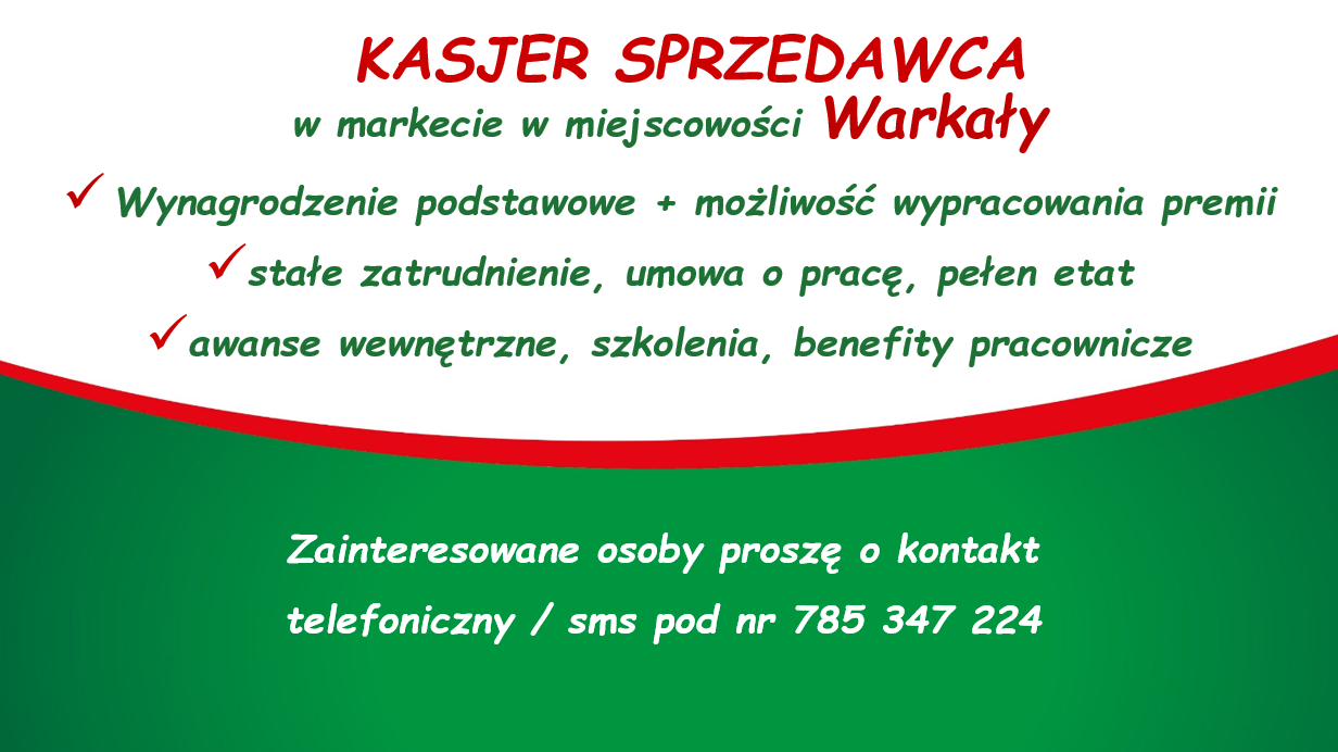 Praca w markecie, Dino Polska S.A, Warkały Warkały - zdjęcie 1