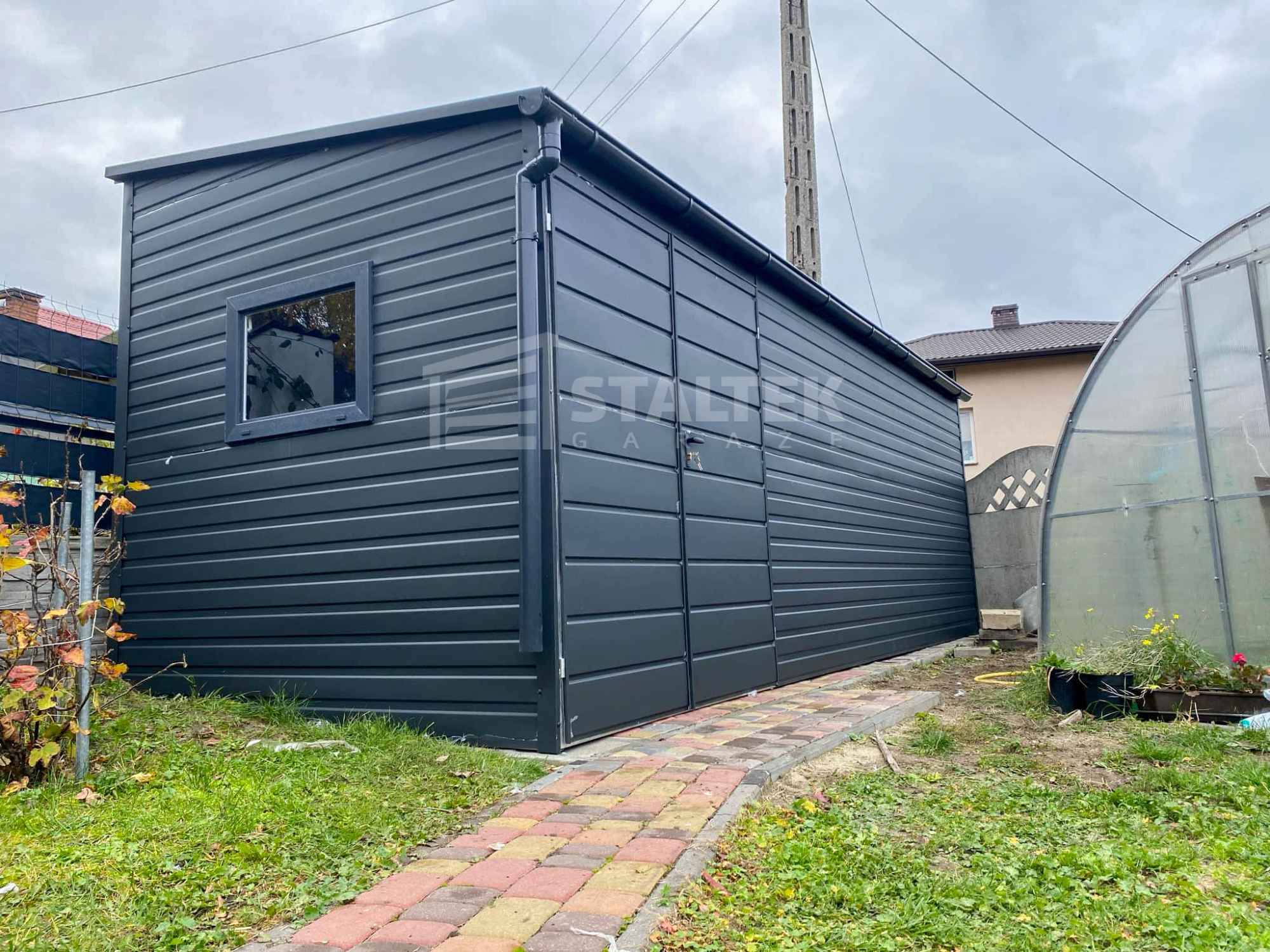 Schowek - Domek ogrodowy 5x2,5m - Brama dwuskrzydłowa okno dach  ST183 Sopot - zdjęcie 2