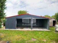 Garaż Blaszany 8x6 - 2x Brama Czerwony Antracyt dach dwuspadowy BL159 Wągrowiec - zdjęcie 4