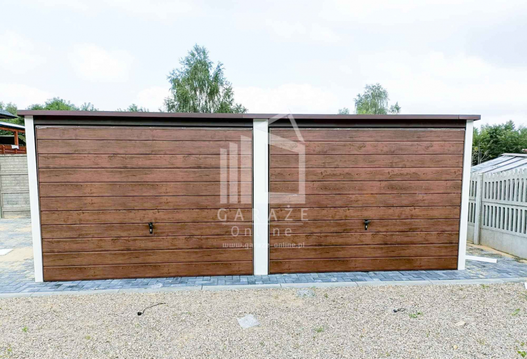 GARAŻ BLASZANY 6m x 6m poziom spad tył 2x Brama dodatkowe drzwi ID126 Żnin - zdjęcie 6