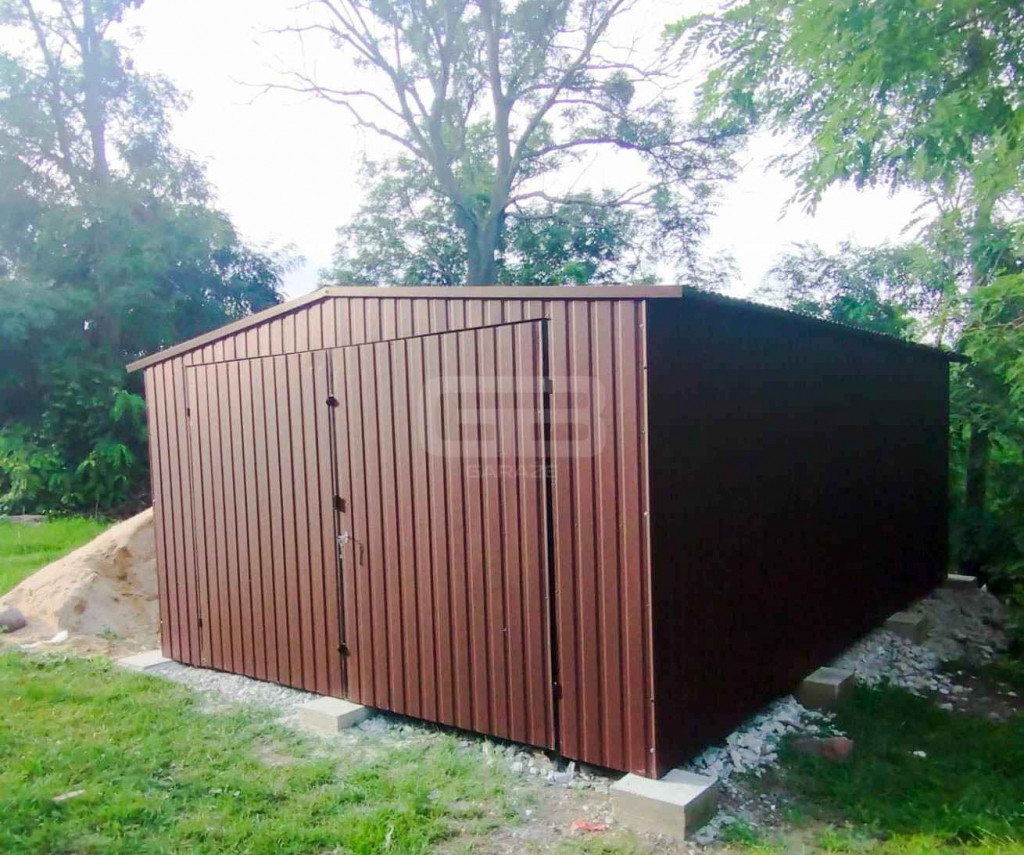 Garaż blaszany 4x7 Brama Brąz Dach dwuspadowy - wolnostojący GB171 Ostróda - zdjęcie 2