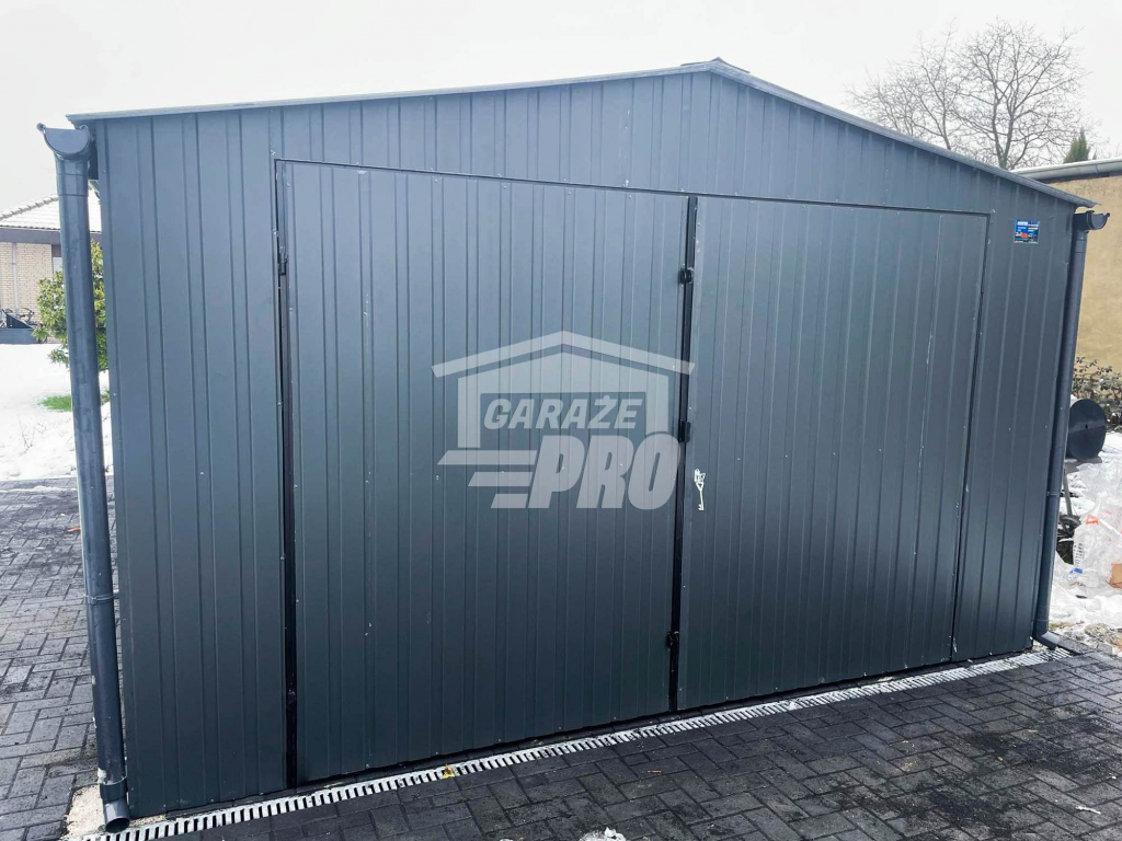 Garaż blaszany 4x5 Brama + okno Antracyt  Dach dwuspadowy GP145 Busko-Zdrój - zdjęcie 5