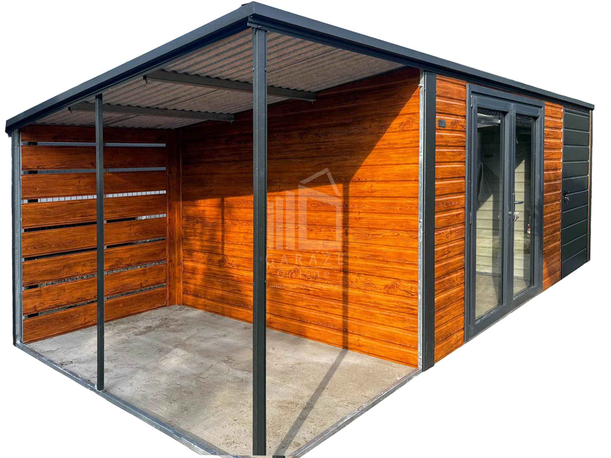 Schowek domek PREMIUM 4x3m wiata 1,5m drzwi drzwi szklane PCV ID1135 Wisła - zdjęcie 1