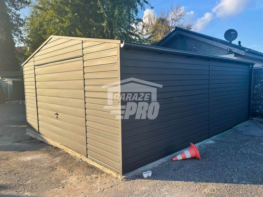 Garaż blaszany 5x7 Brama + drzwi  Antracyt  Dach dwuspadowy GP106 Bydgoszcz - zdjęcie 2