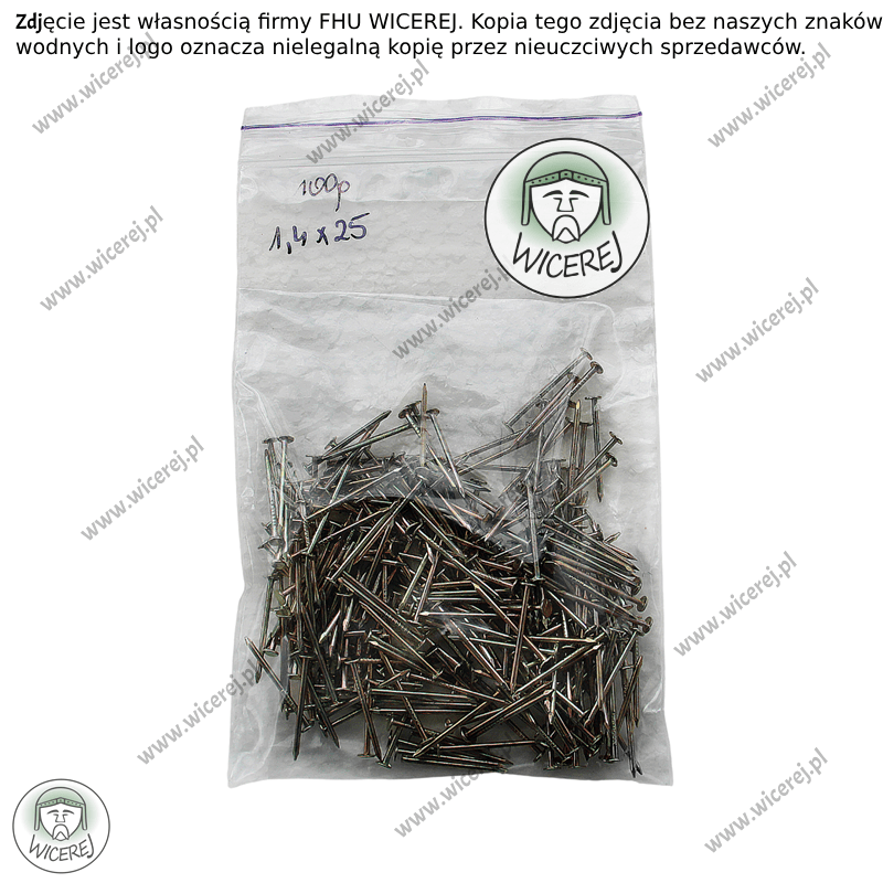 Gwoździe do zbijania ramek 1,4 x 25mm - 100g stal ocynkowana Jaśliska - zdjęcie 2