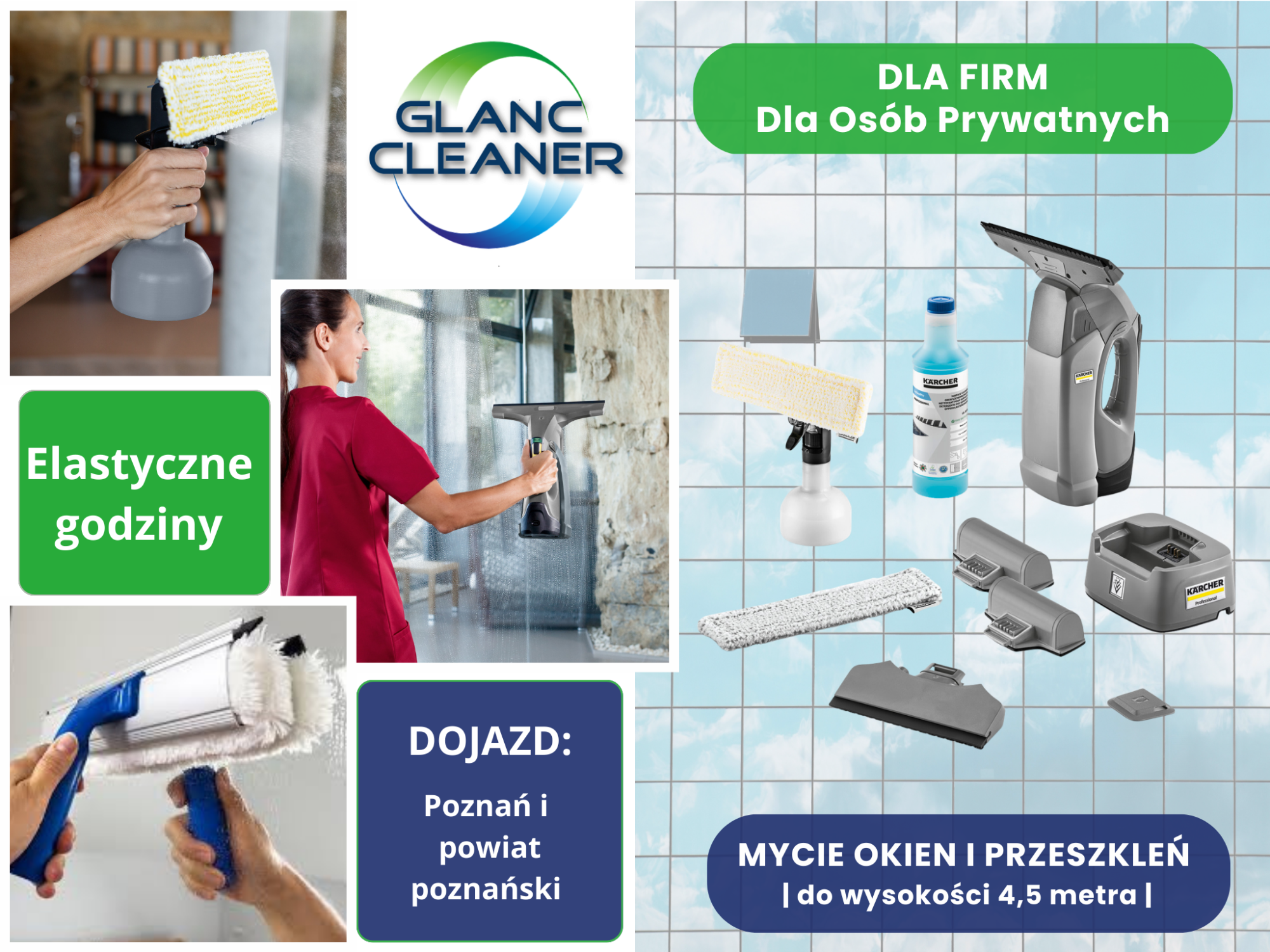 Mycie okien i przeszkleń – Poznań i okolice| Firmy | Domy Komorniki - zdjęcie 1