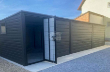 Garaż blaszany 9,5x5,5m 3x brama uchylna drzwi okno dach  GP600 Morąg - zdjęcie 4