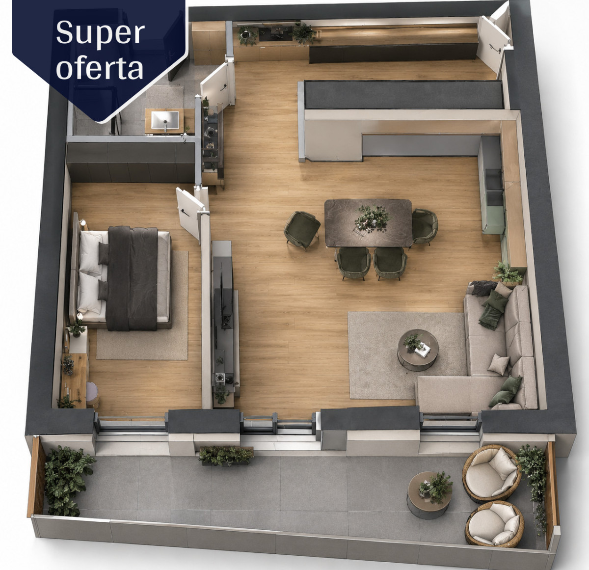 2-pok. z tarasem | rynek pierwotny | 0% prowizji Rzeszów - zdjęcie 1