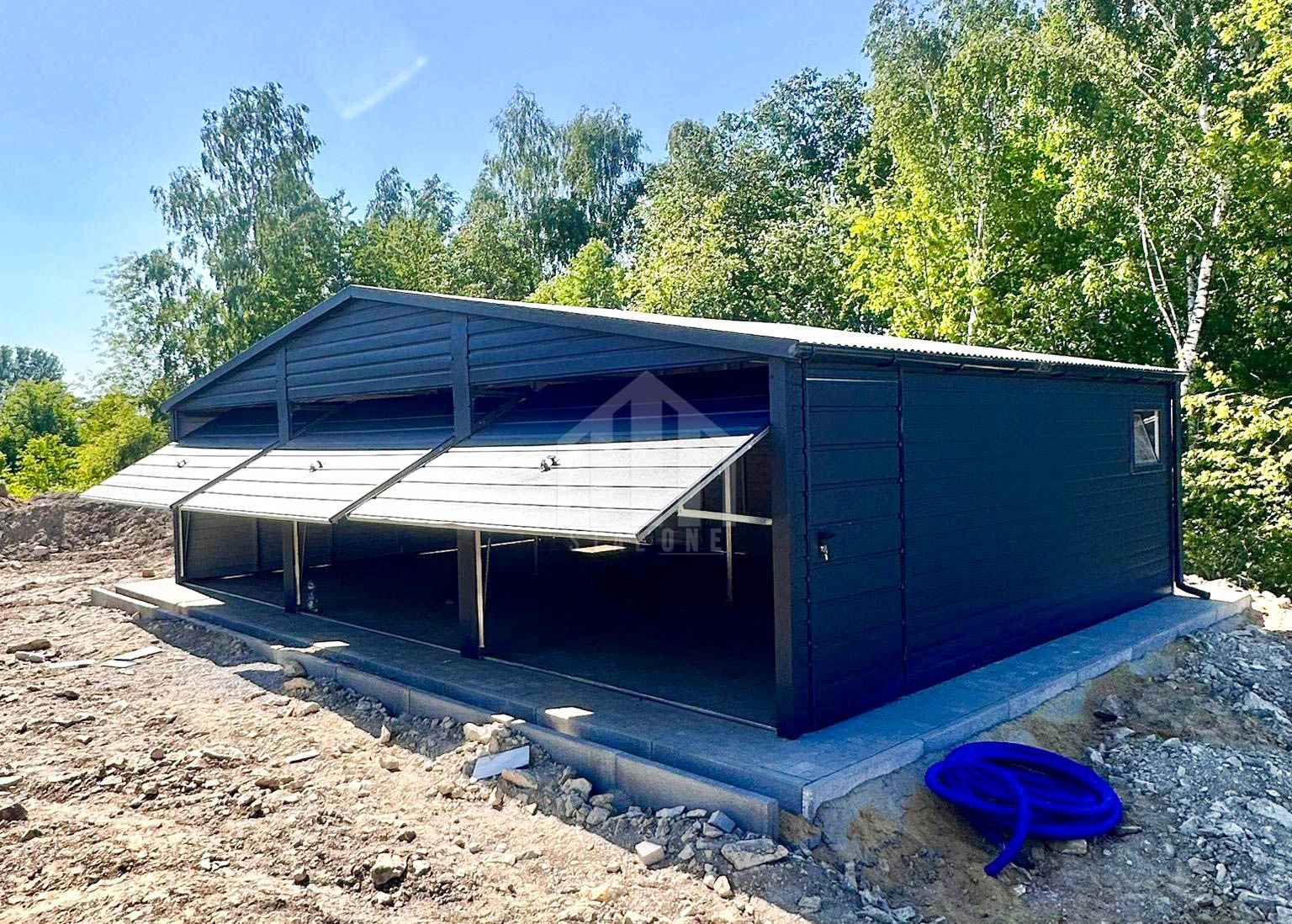 Garaż blaszany 9x5 - 3x brama uchylna - 2x okno - drzwi - rynny SO143 Szczecinek - zdjęcie 4