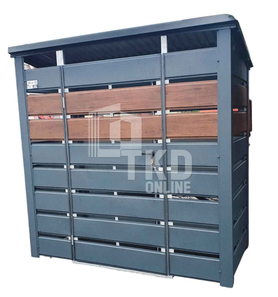 Wiata śmietnikowa 1,5x0,7m Antracyt Schowek ogrodowy na śmieci TKD202 Kalisz - zdjęcie 1