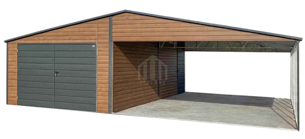 Garaż blaszany 4x6 m + wiata 6x6 m brama drzwi dach SO187 Biała Podlaska - zdjęcie 1