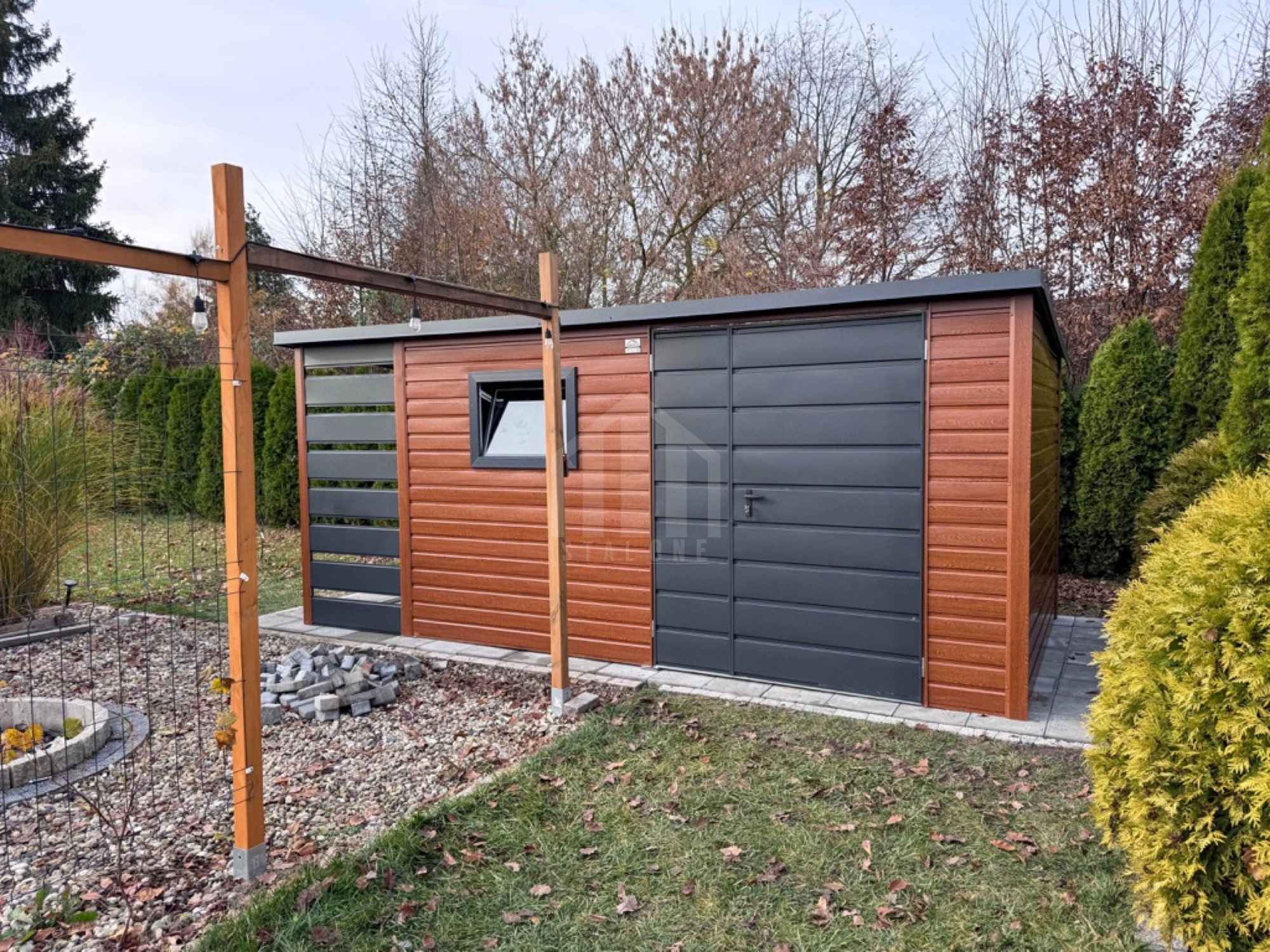 Schowek - domek ogrodowy 3x2 m + wiata 1x2 m - drzwi okno dach  SO178 Suwałki - zdjęcie 4