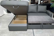 Narożnik Modern -20% skóra naturalna, pojemnik + spanie Piasek - zdjęcie 4