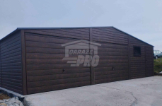 Garaż blaszany 9x6 - 2x Brama uchylna  Ciemny orzech Antracyt GP280 Gdynia - zdjęcie 7