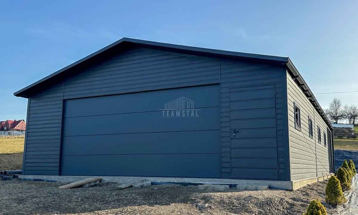 Garaż blaszany 8x8m + wiata 2m brama drzwi 4x okno rynny TS1146 Gliwice - zdjęcie 4