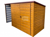 Schowek - Domek Ogrodowy 2,5x2m + wiata 1m  Drzwi dach spad GP546