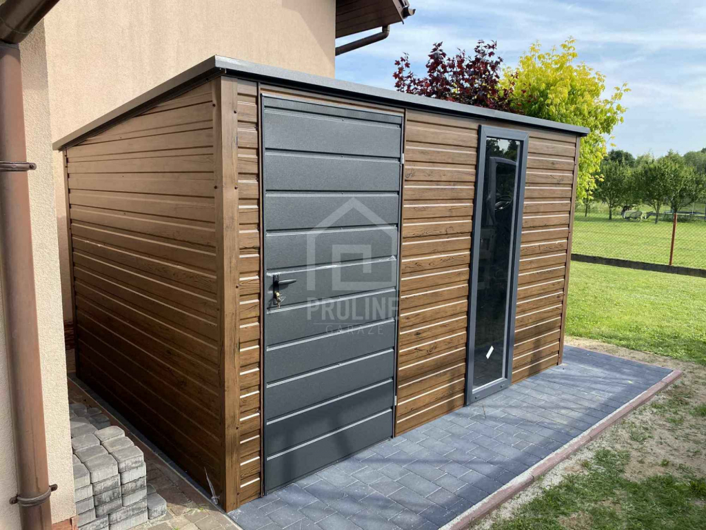 Schowek Domek Ogrodowy 3x2m drzwi okno drewnopodobny spad w tył PLG186 Morąg - zdjęcie 4