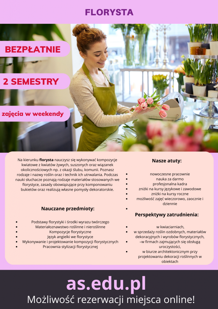 FLORYSTA- ZDOBĄDŹ ZAWÓD ZA DARMO! Suwałki - zdjęcie 1