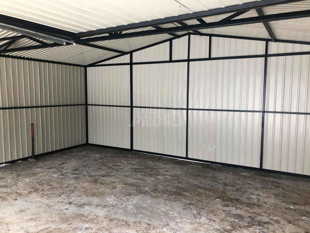 Garaż blaszany 6x6 2x Brama uchylna Czarny Dach dwuspadowy  GP149 Ruda Śląska - zdjęcie 10