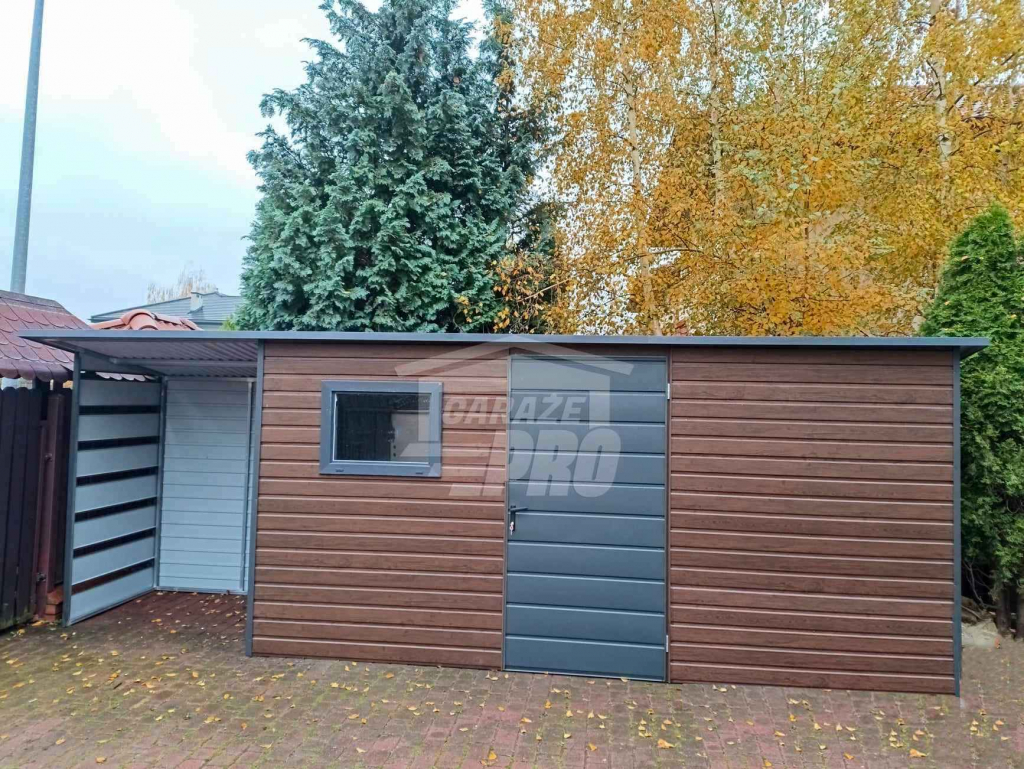 Schowek domek ogrodowy 5x1,5m wiata 1,5m drzwi 2x okno dach GP451 Chojnice - zdjęcie 2