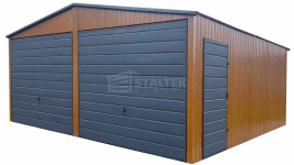 Garaż blaszany 6x6 2x Brama + drzwi   Dach ST110