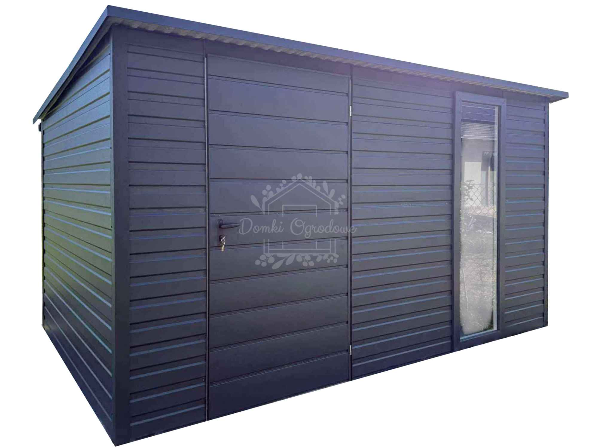 Schowek - Domek 3,5x2m  antracyt - rynna - dach spad w tył ID1044 Wilda - zdjęcie 1