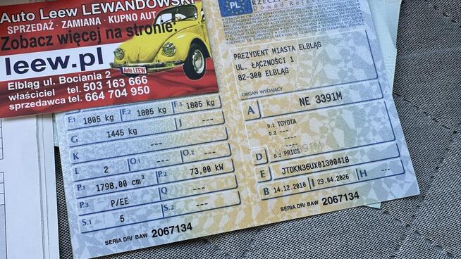 Toyota Prius 1.8 Hybryda Automat Navi Kamera Cofania Tempomat Elbląg - zdjęcie 8
