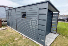 Schowek Domek Ogrodowy 5x2 +Wiata 0,5m 2x Drzwi Okno dach w tył PLG104 Nowy Tomyśl - zdjęcie 2