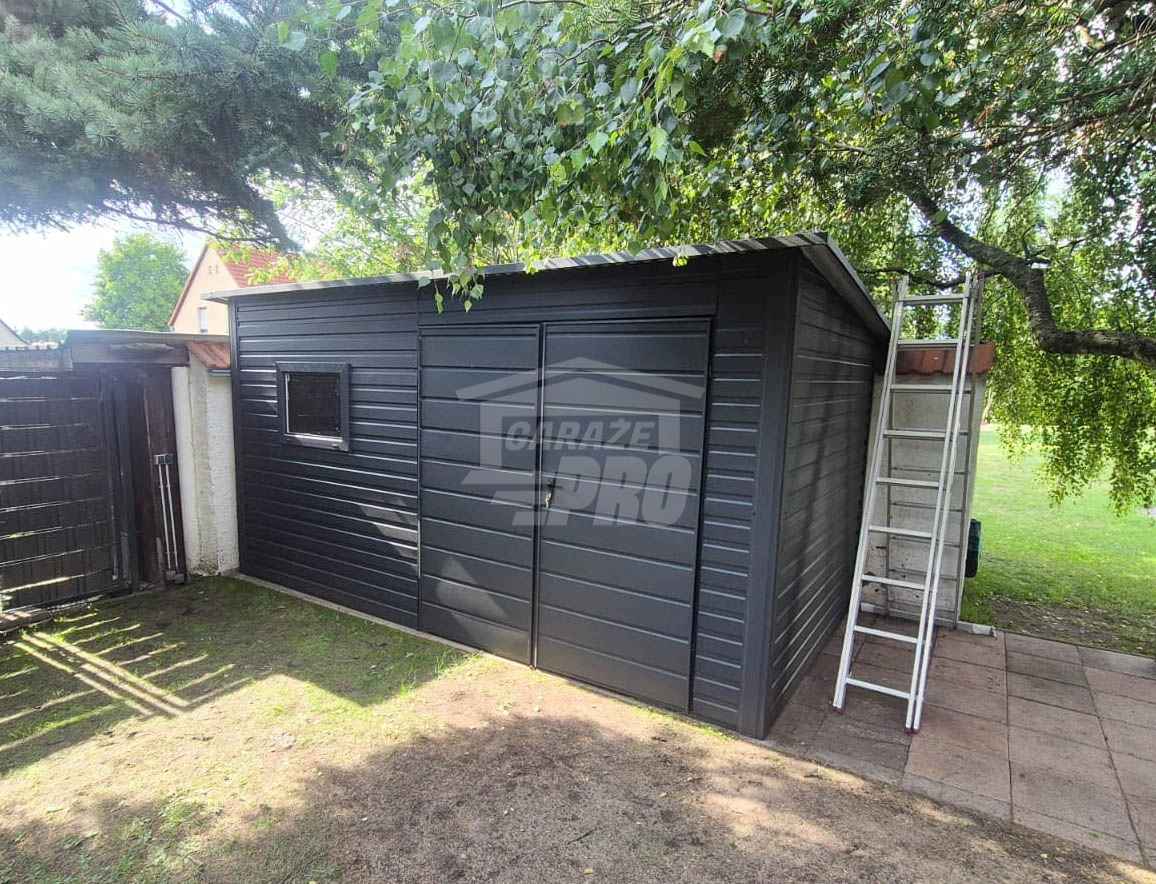 Schowek - domek 4x3m - brama - okno - antracyt - dach spad w tył GP623 Przemyśl - zdjęcie 3