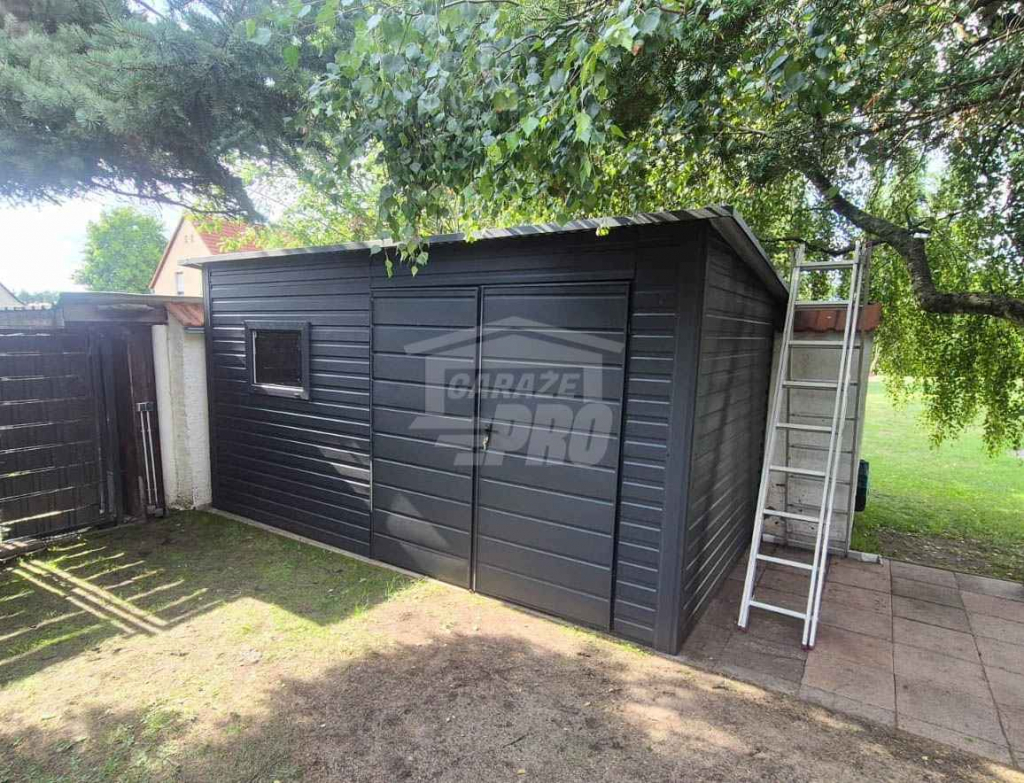 Schowek - domek 4x3m - brama - okno - antracyt - dach spad w tył GP623 Przemyśl - zdjęcie 3