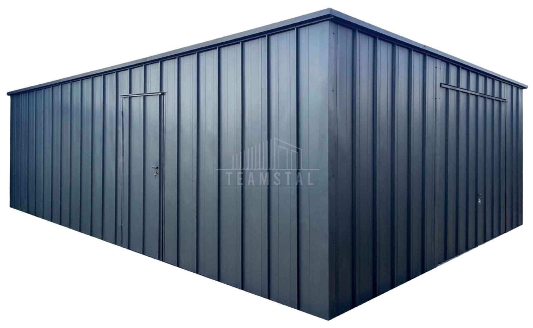 Garaż blaszany 6x8 - brama uchylna drzwi blacha na rąbek dach TS1093 Lubartów - zdjęcie 1