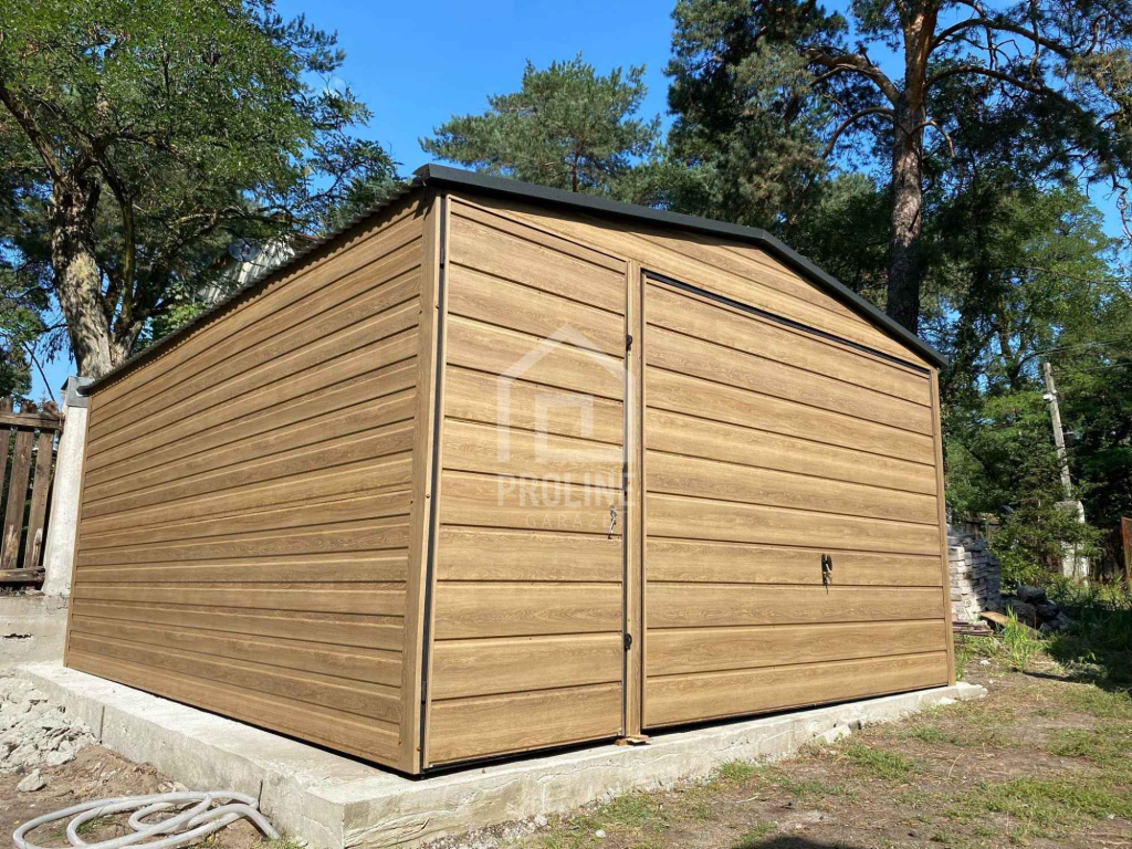 Garaż Blaszany 4x5m - Brama uchylna - drzwi - dach dwuspadowy PLG161 Płock - zdjęcie 6