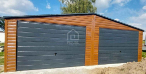 Garaż Blaszany 8x5 - 2x Brama Uchylna Okno Drzwi dach Dwuspadow PLG108 Kalisz - zdjęcie 2