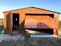 Garaż blaszany 5,5x6 Brama  drewnopodobny Dach dwuspadowy GP84 Szczecinek - zdjęcie 2