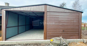 Garaż Blaszany 6,5X8 - 2X Brama Uchylna  Drewnopodobny Rynny ST218 Ruda Śląska - zdjęcie 3