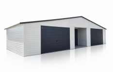 Garaż Blaszany z pomieszczeniem gospodarczym 12x5m Biały + Grafit Mat Radków - zdjęcie 2