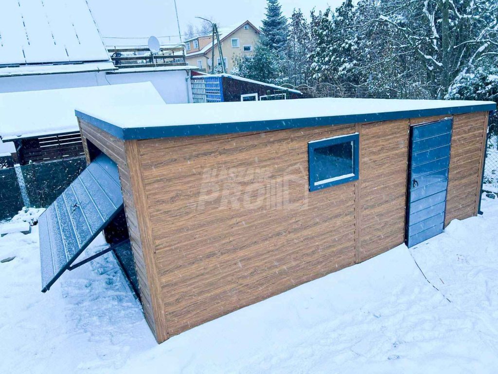 Garaż Blaszany 4x6 Brama uchylna - okno - drzwi dach Spad w tył GP255 Kłodzko - zdjęcie 11