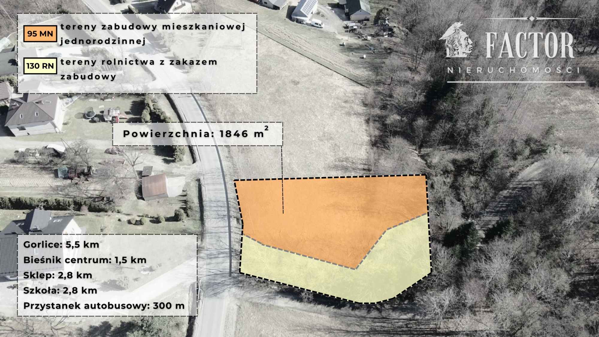 Działka budowlano-rolna 18,46 ara – Bieśnik, gm. Łużna, 1184S/2026 Bieśnik - zdjęcie 2
