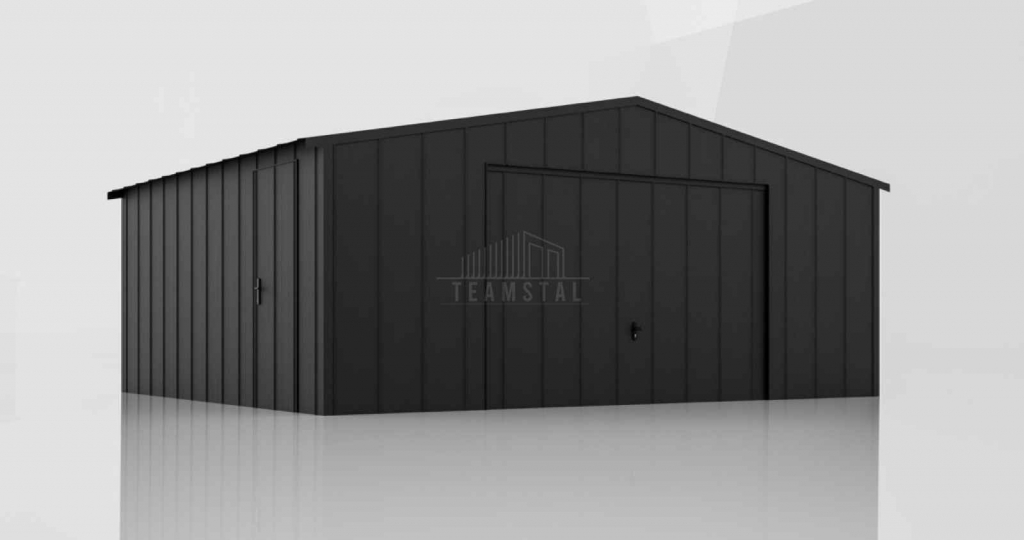 Garaż blaszany 6x6 brama uchylna drzwi blacha na rąbek dach TS1090 Mysłakowice - zdjęcie 2