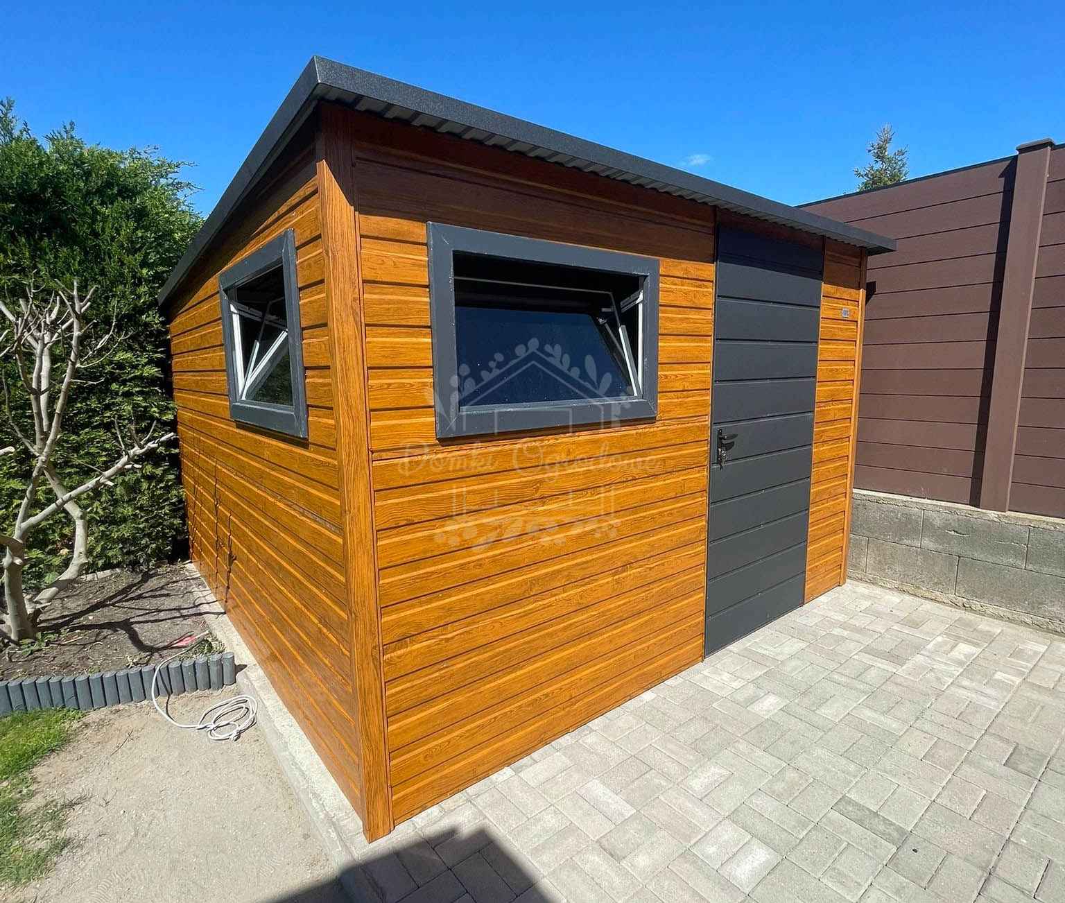 Schowek – Domek ogrodowy 2,5×3 m  2x okno – jasny orzech ID1257 Lubartów - zdjęcie 4