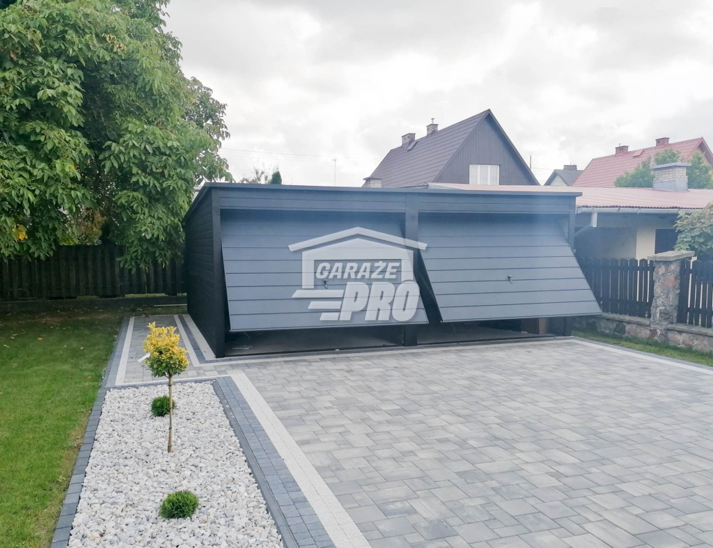 Garaż blaszany 6x5  Brama uchylna x2  antracyt spad w tył  GP124 Nowogard - zdjęcie 6