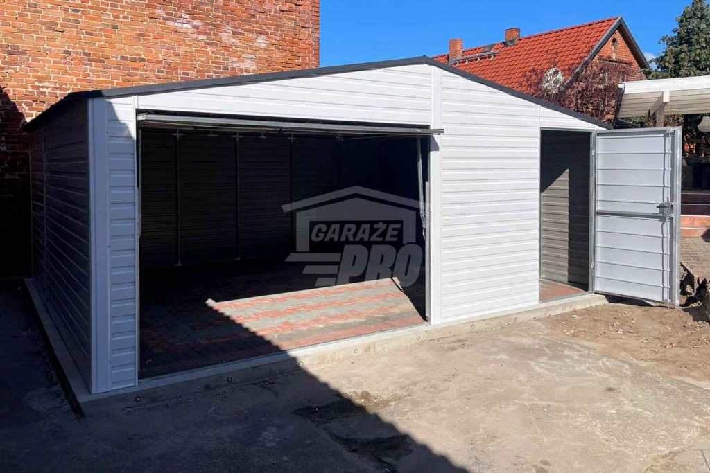 Garaż Blaszany 6x5m-Brama - Drzwi-Okno -Biały- Antracyt-Dwuspad GP362 Gdynia - zdjęcie 3