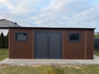Garaż z płyty warstwowej 5,5 x 3 + wiata 0,5x 3