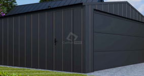 Garaż blaszany 5x4 brama segmentowa drzwi blacha na rąbek dach CP1 Dąbrowa Górnicza - zdjęcie 4