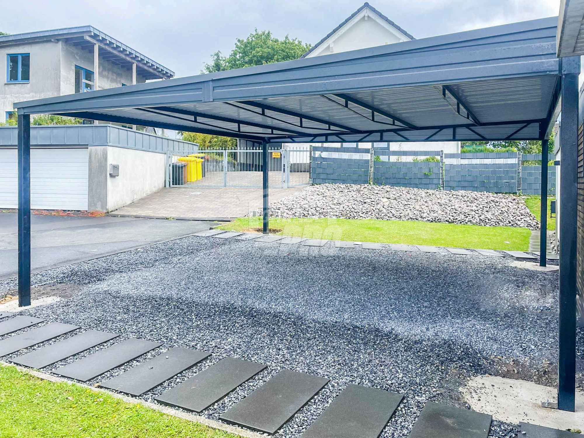 Carport - Wiata samochodowa 6x6m - Antracyt - Dach spad w Przód GP381 Kłodzko - zdjęcie 1