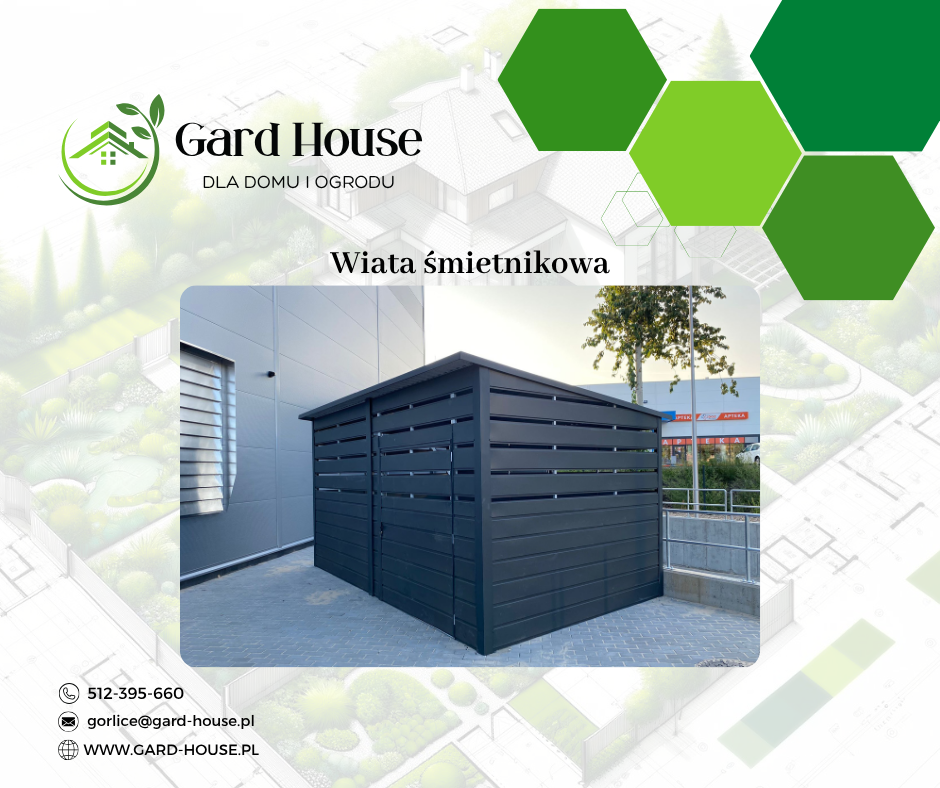 Nowoczesna wiata śmietnikowa panelowa Gorlice - zdjęcie 1