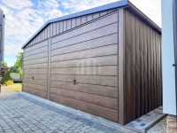 Garaż blaszany 6x6m - 2x brama uchylna  drewnopodobny rynny dach SO169 Otwock - zdjęcie 5