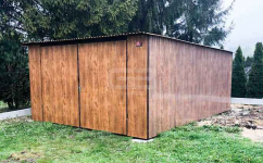 Garaż blaszany 4x6 Brama dwuskrzydłowa Drewnopodobny Dach GB168 Zamość - zdjęcie 4
