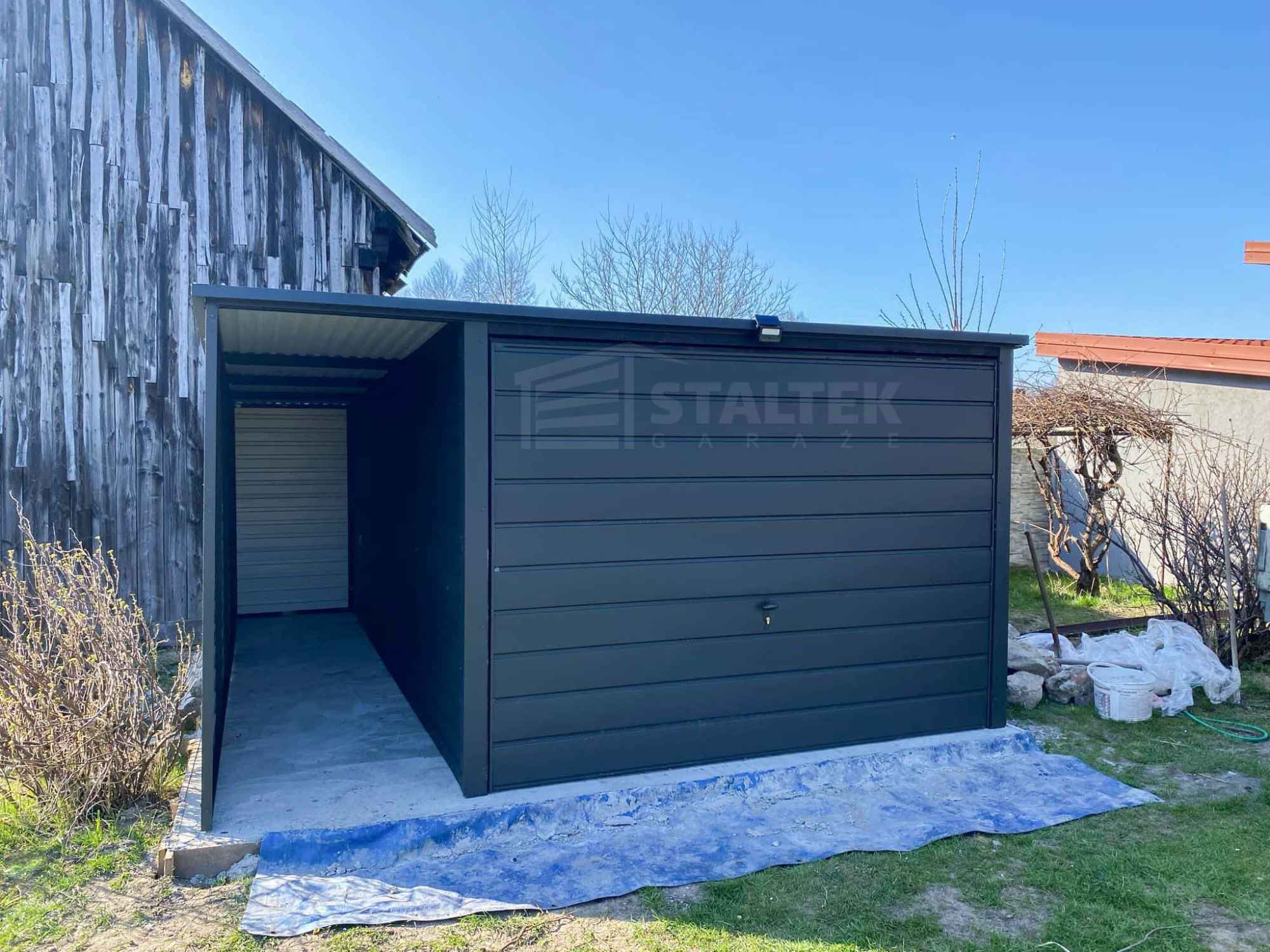 Garaż blaszany 3x4m - wiata 1m - Brama uchylna Dach ST163 Oświęcim - zdjęcie 4