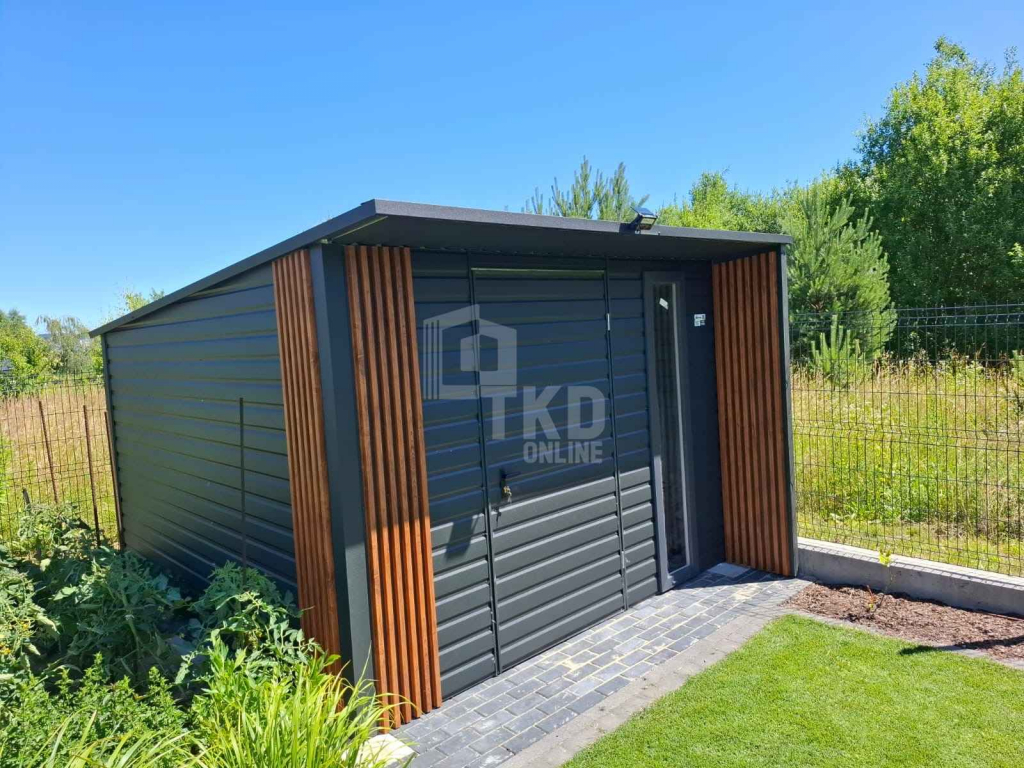 Schowek - domek ogrodowy 3x3 drzwi okno dekor z lameli dach TKD388 Przasnysz - zdjęcie 5